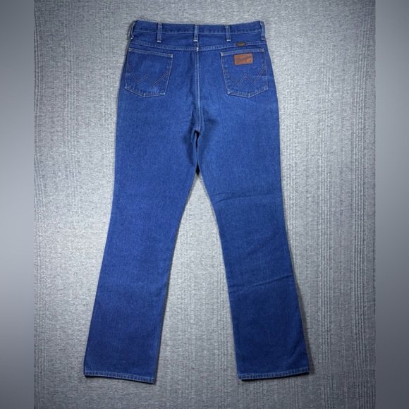 Vintage Wrangler Jeans Mens 34x35 Blue 945DEN Bootcut Western USA Scovill 70s